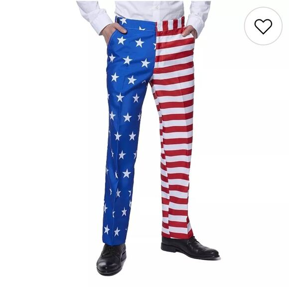 Stars & Stripes USA Flag American Novelty Suit Sz M Red White Blue Event Costume - Picture 4 of 16